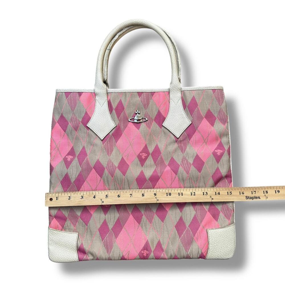 Vivienne Westwood Pink Argyle Tote Bag - Picture 4 of 7